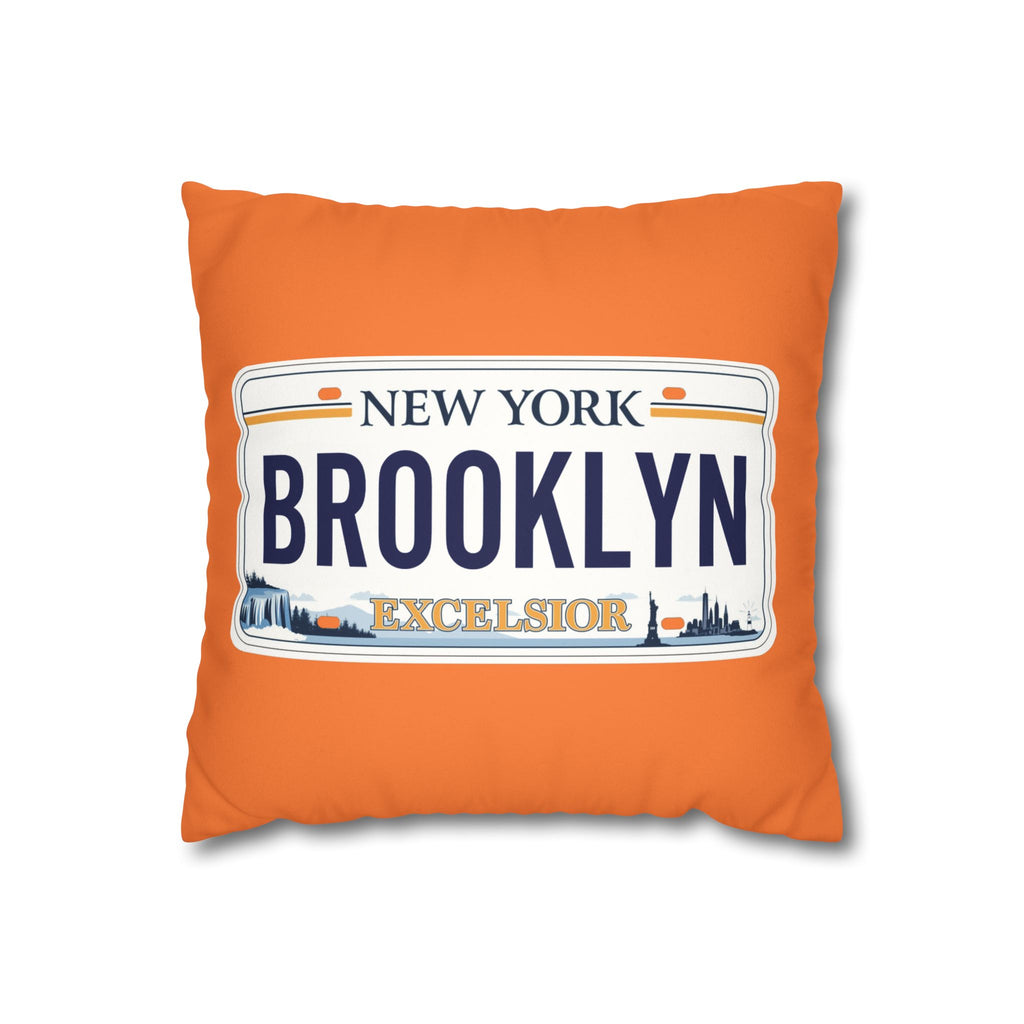 Brooklyn Faux Suede Pillowcase, Cozy Home Decor, New York Accent Pillow, Gift for NYC Lovers, Decorative Throw Pillow