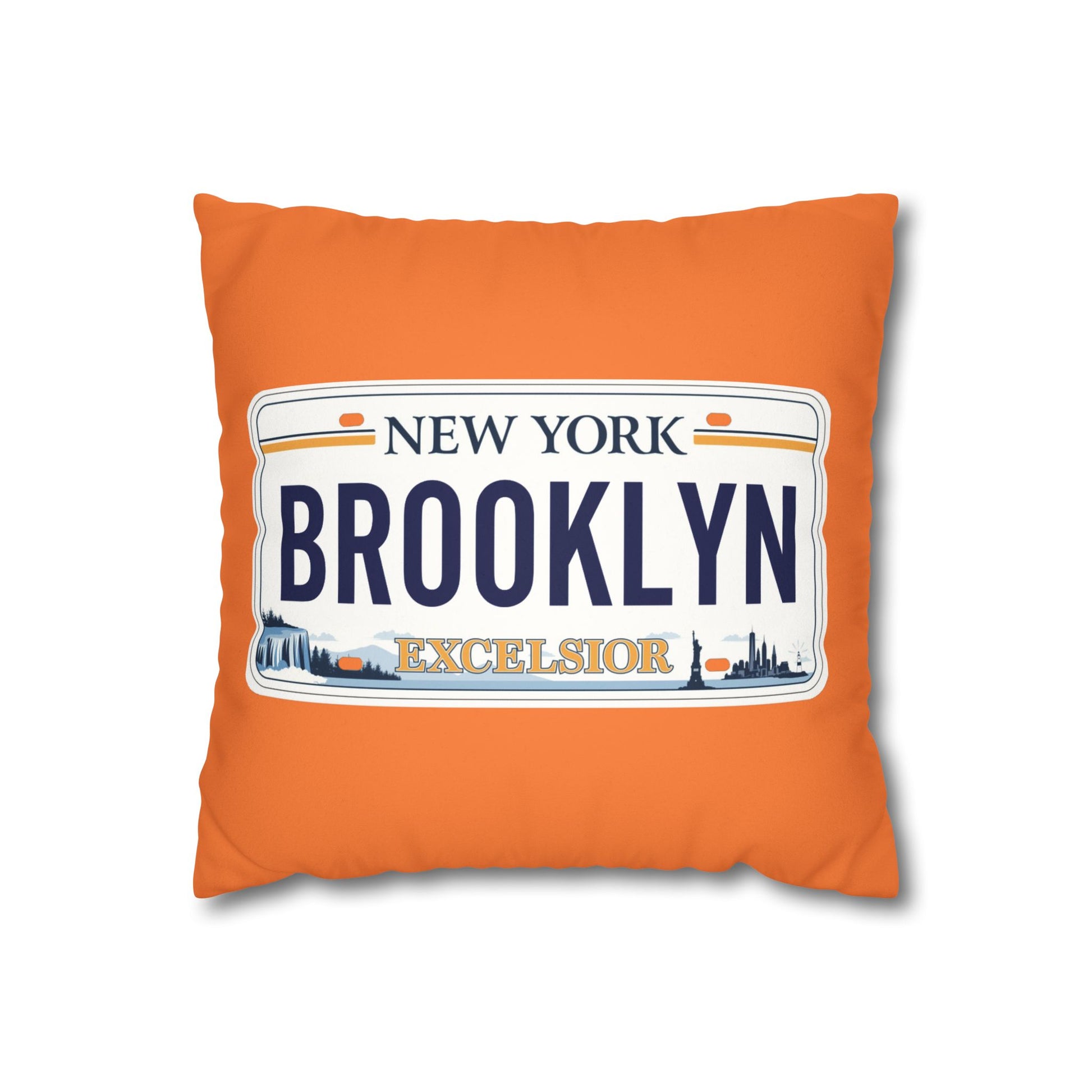 Brooklyn Faux Suede Pillowcase, Cozy Home Decor, New York Accent Pillow, Gift for NYC Lovers, Decorative Throw Pillow