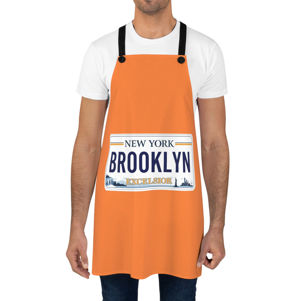 Brooklyn Orange Apron, Fun Kitchenware for Home Chefs, Gift for Foodies, Cooking Enthusiasts, BBQ Lovers, Unique Hostess Gift