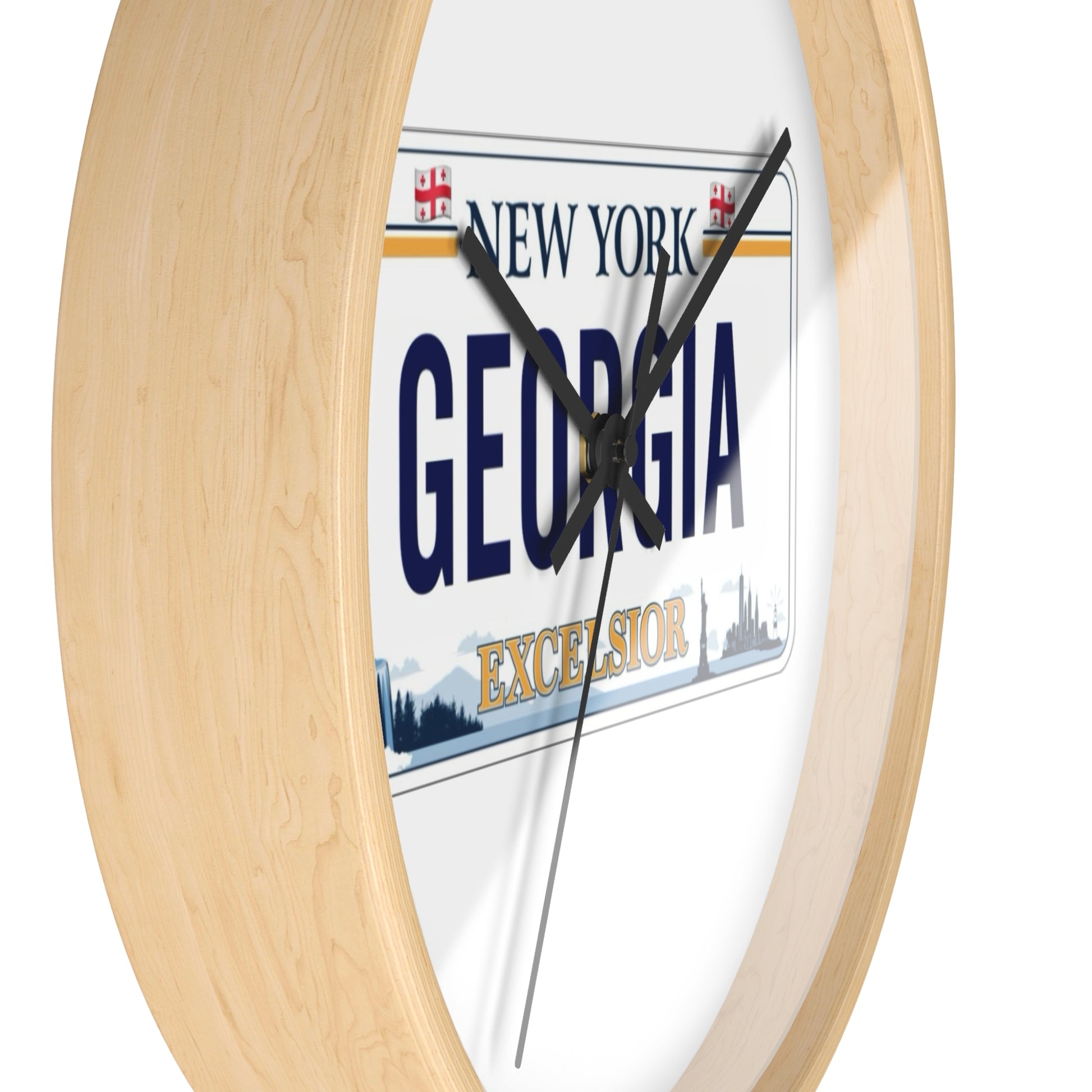 New York Georgia License Plate Wall Clock