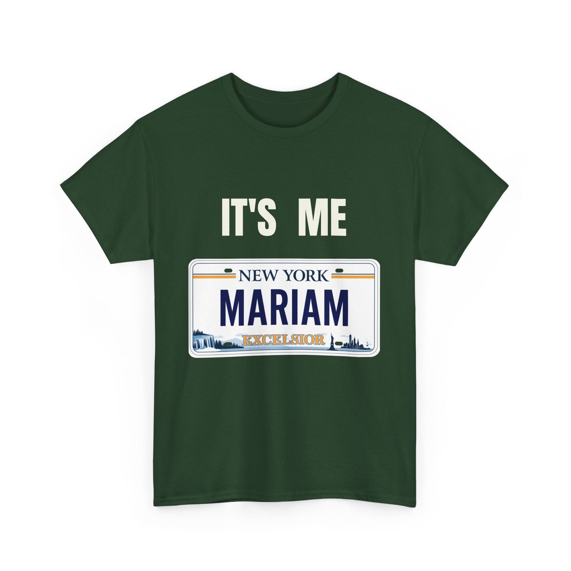 Copy of Copy of Copy of Copy of Copy of Copy of Personalized NY License Plate Tee - It's Me Giorgi Unisex Heavy Cotton T-Shirt