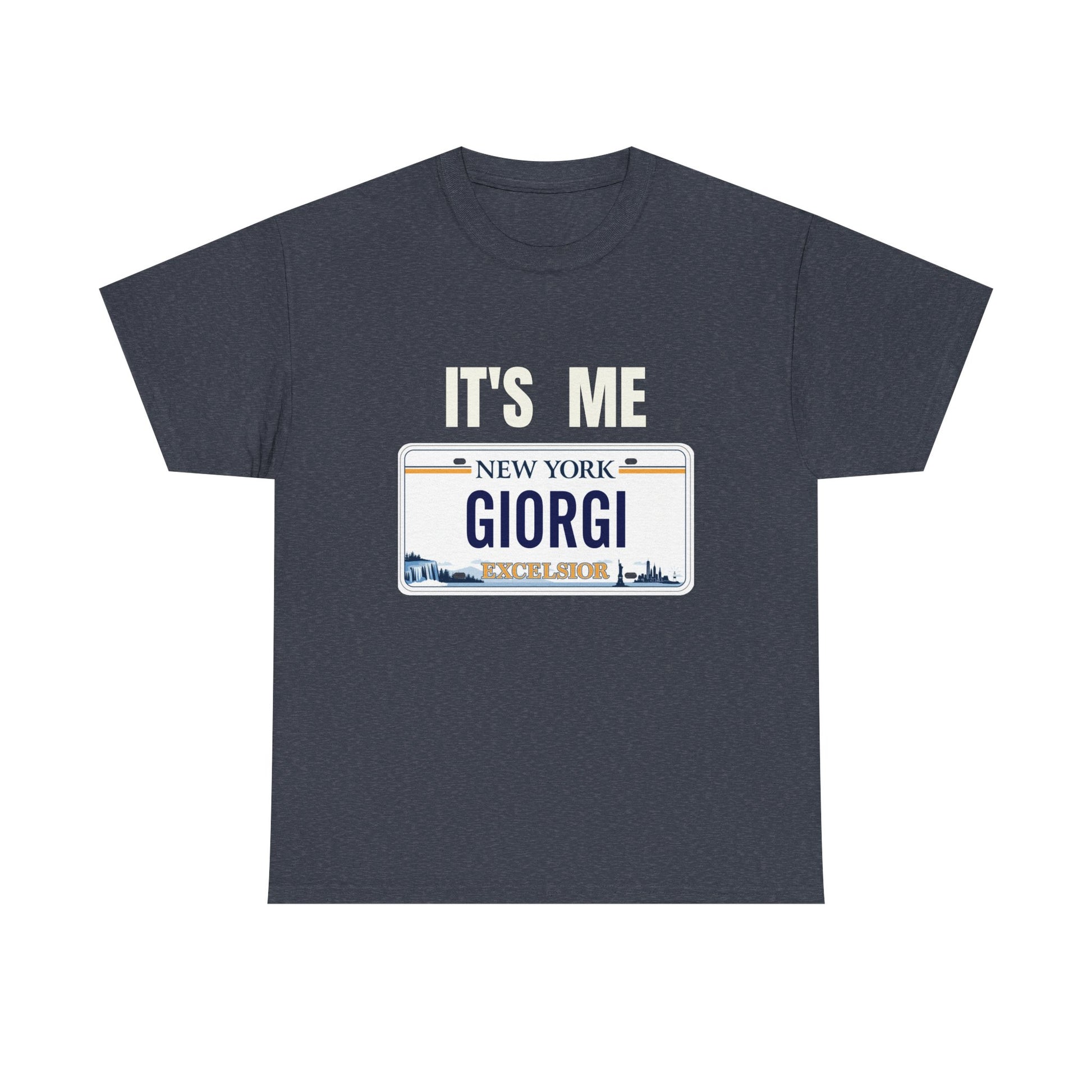 Personalized NY License Plate Tee - It's Me Giorgi Unisex Heavy Cotton T-Shirt