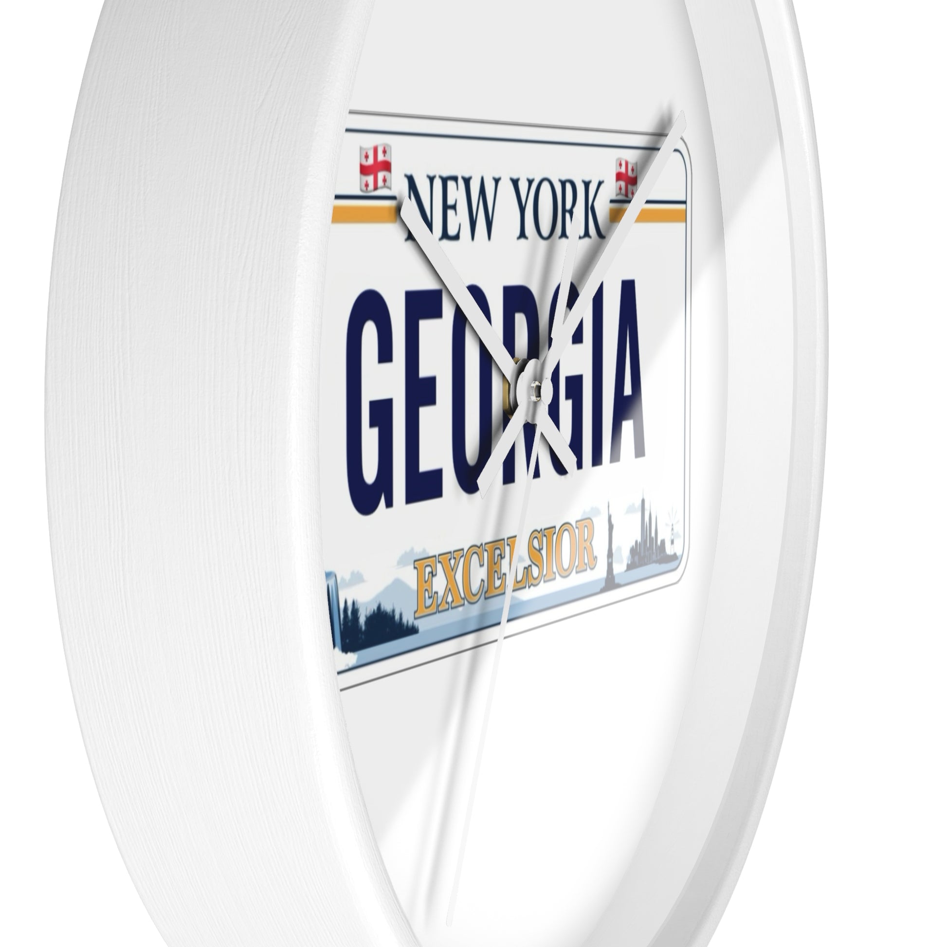 New York Georgia License Plate Wall Clock