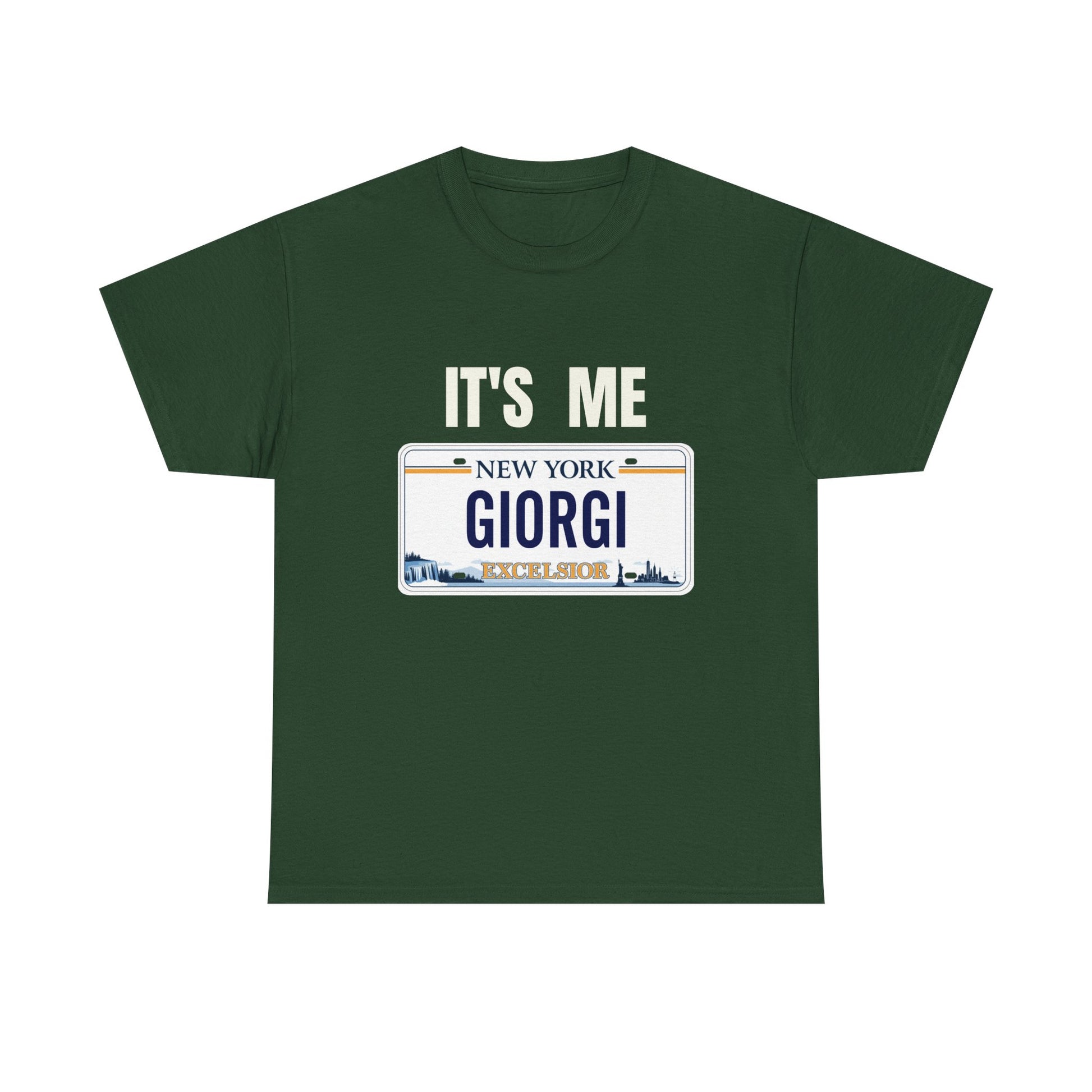 Personalized NY License Plate Tee - It's Me Giorgi Unisex Heavy Cotton T-Shirt