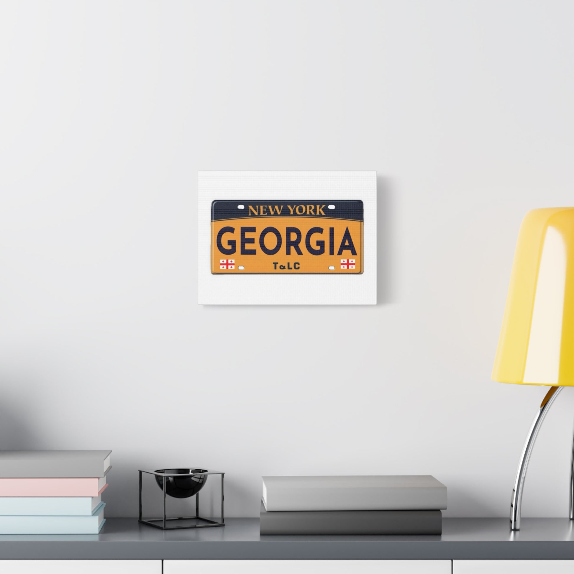 Georgia License Plate Canvas Art