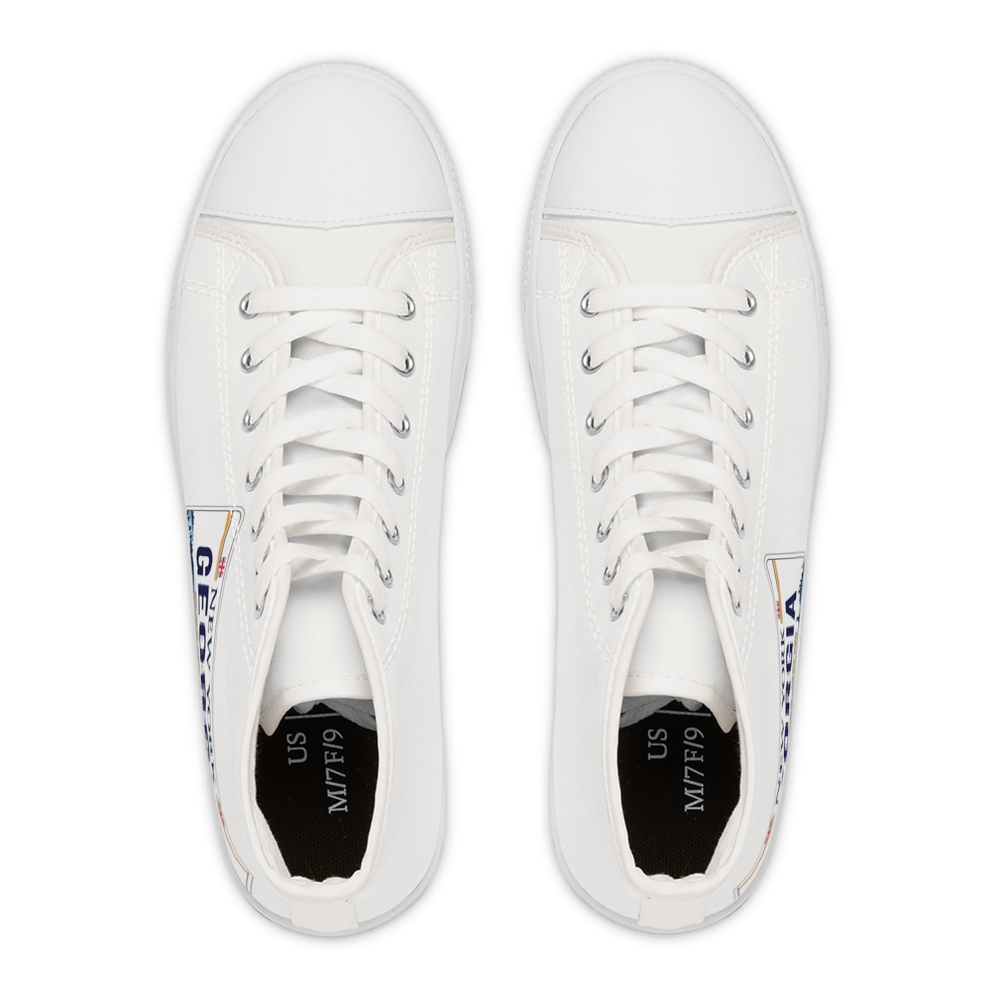 Stylish Women's High Top Sneakers with Georgia Plate Design, Trendy Casual Footwear, Unique Gift for Her, Travel Enthusiast Shoes, Fun [...]