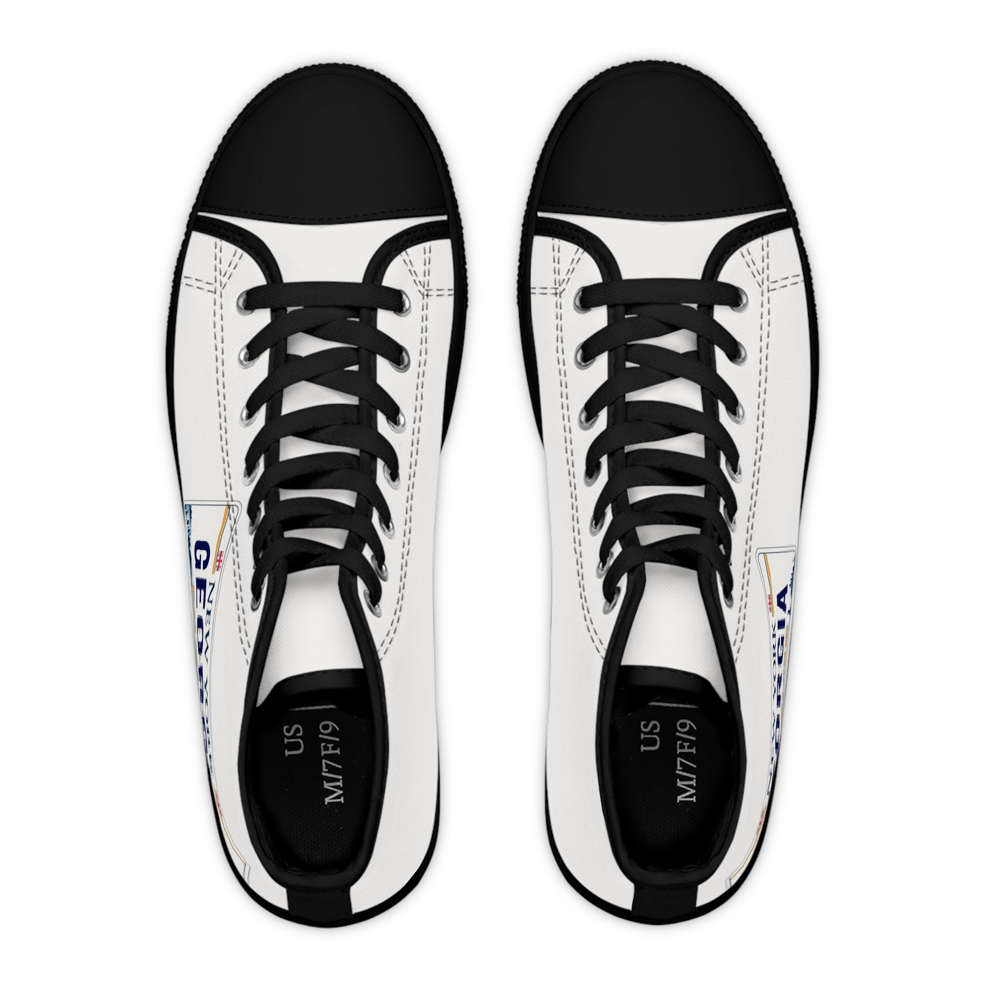 Stylish Women's High Top Sneakers with Georgia Plate Design, Trendy Casual Footwear, Unique Gift for Her, Travel Enthusiast Shoes, Fun [...]