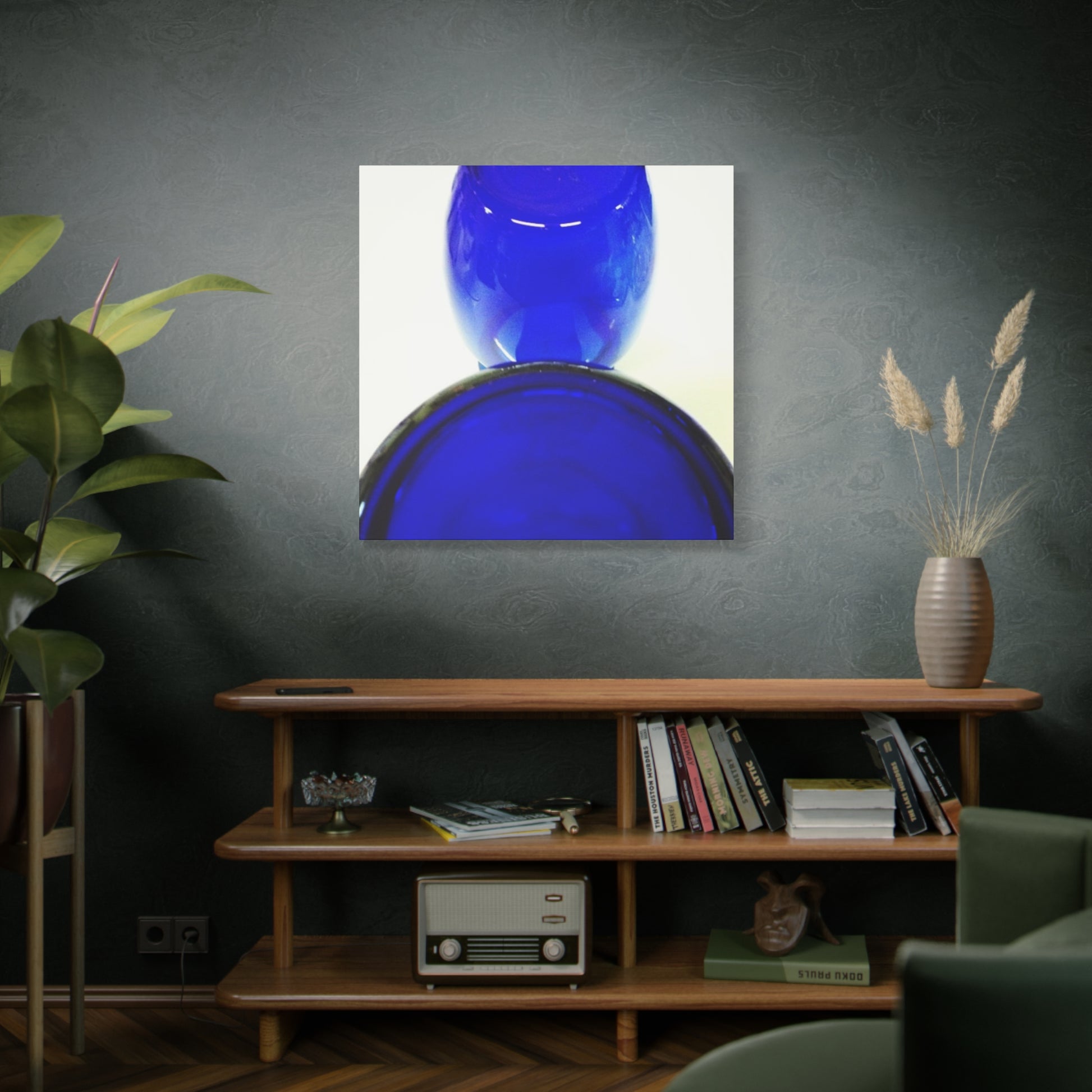 Abstract Blue Glass Matte Canvas Art Print, Modern Home Decor, Wall Art, Gift for Art Lovers, Colorful Artwork, Unique Wall Hanging