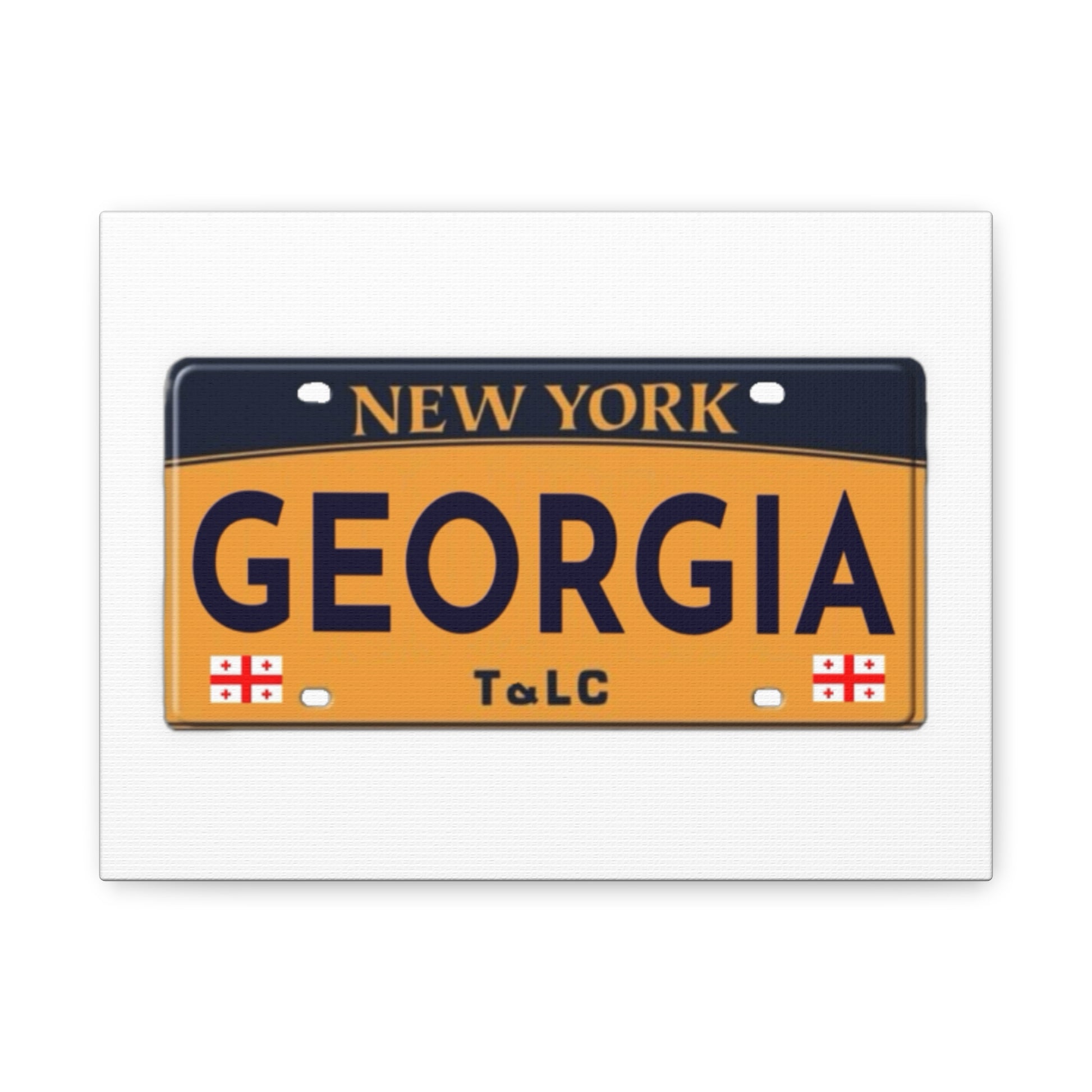 Georgia License Plate Canvas Art