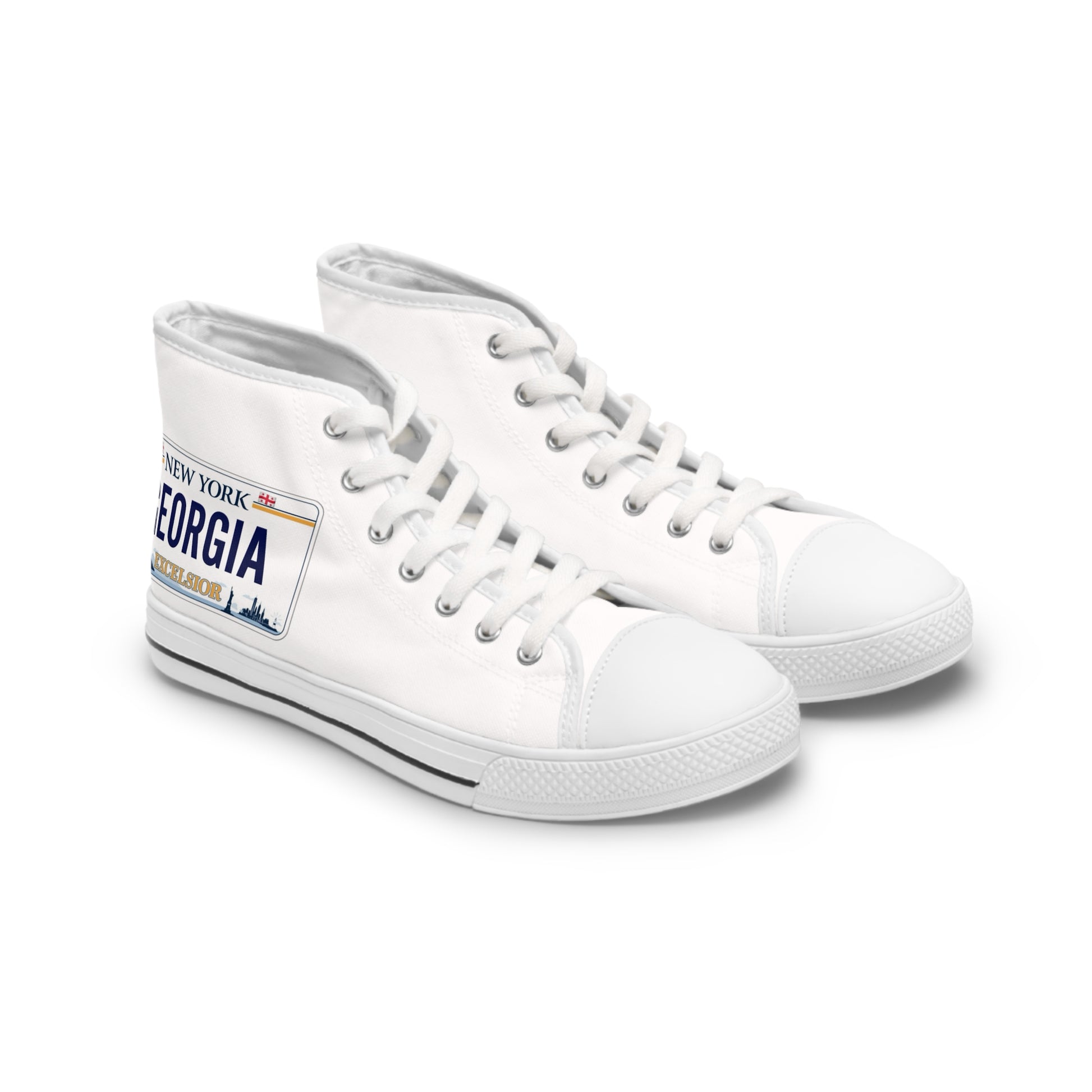 Stylish Women's High Top Sneakers with Georgia Plate Design, Trendy Casual Footwear, Unique Gift for Her, Travel Enthusiast Shoes, Fun [...]