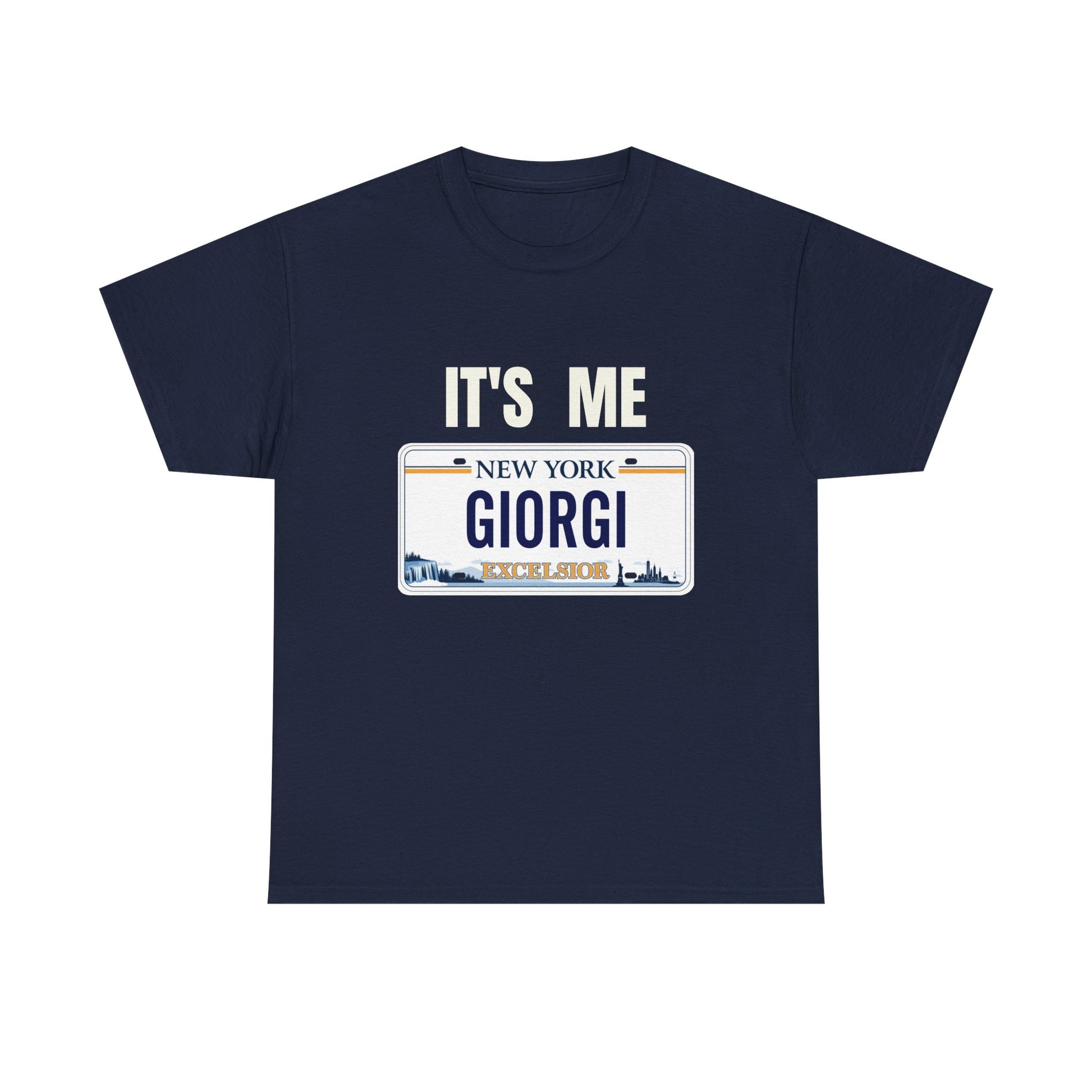 Personalized NY License Plate Tee - It's Me Giorgi Unisex Heavy Cotton T-Shirt