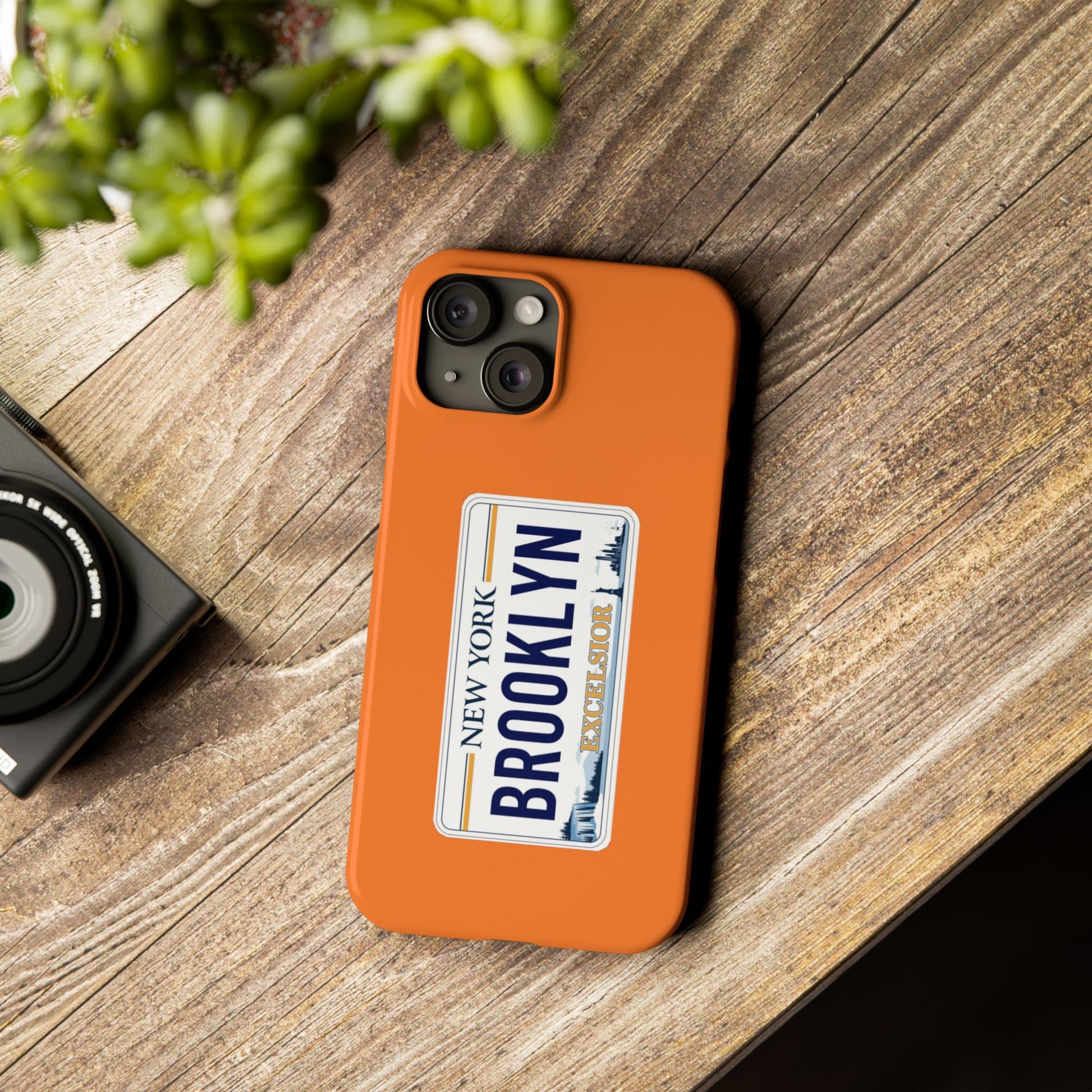 Brooklyn License Plate Slim Phone Cases, Trendy iPhone Covers, Unique Gift for New Yorkers, Fun Accessories, Urban Style