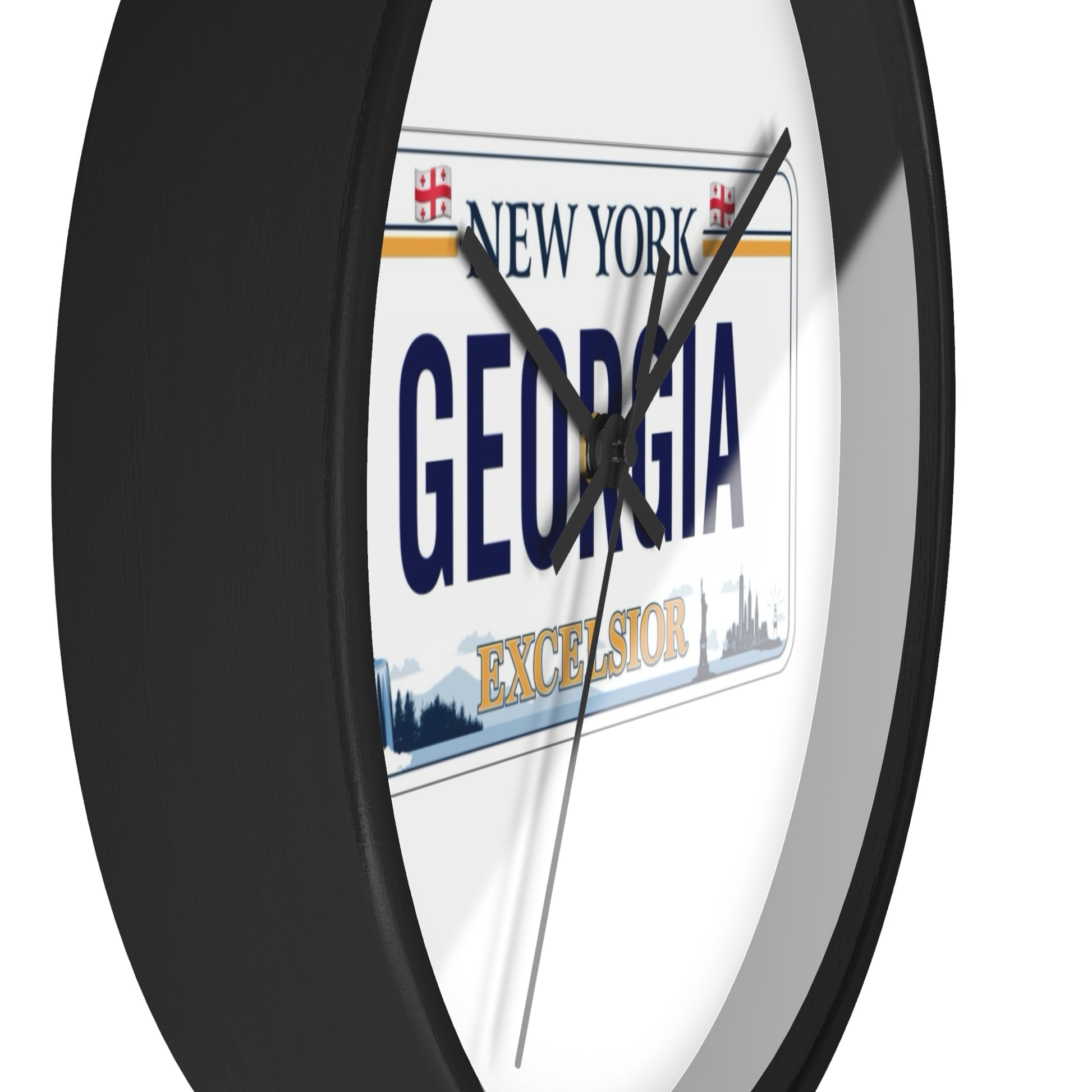 New York Georgia License Plate Wall Clock