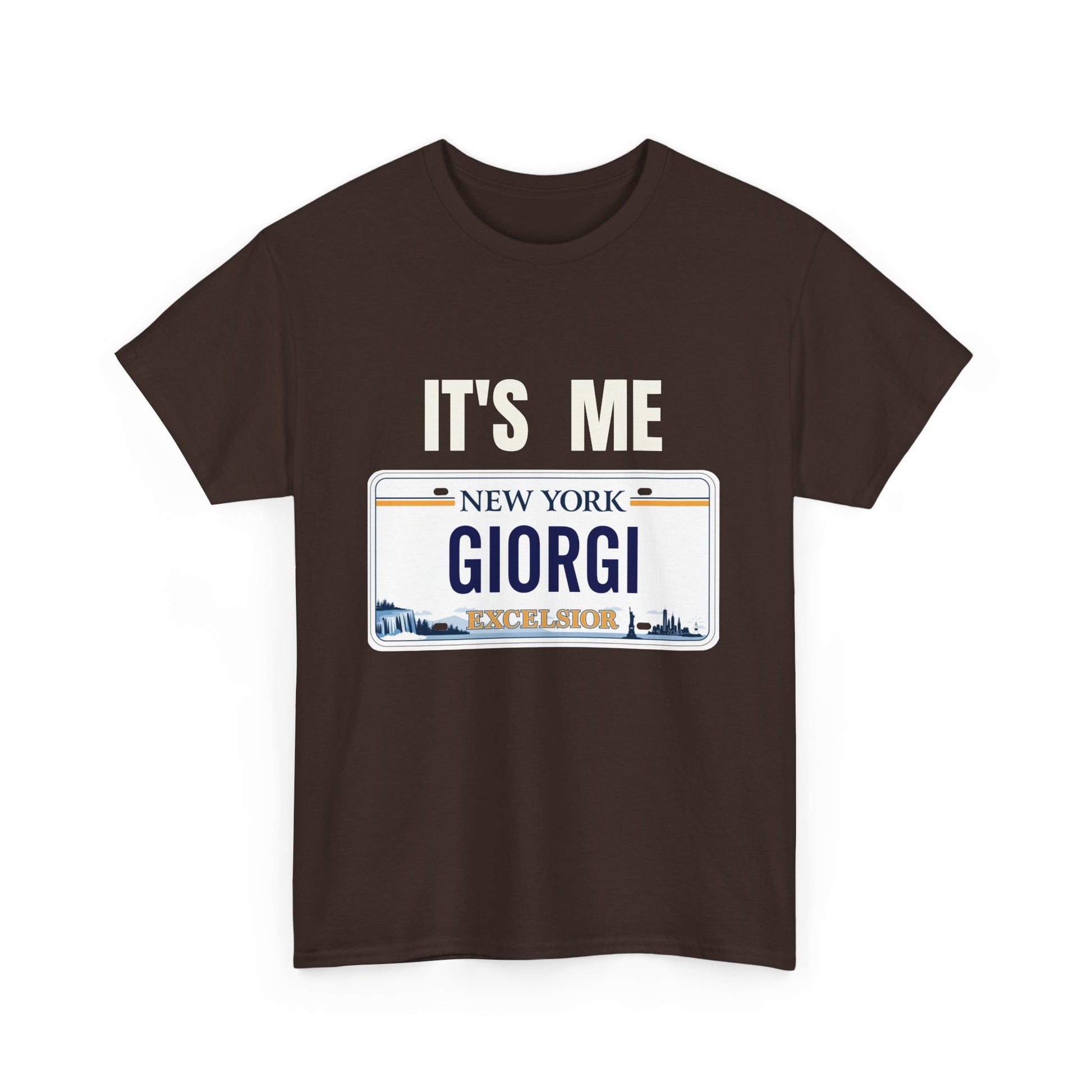 Personalized NY License Plate Tee - It's Me Giorgi Unisex Heavy Cotton T-Shirt