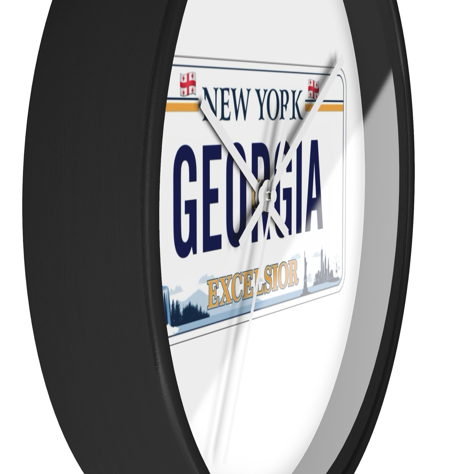 New York Georgia License Plate Wall Clock