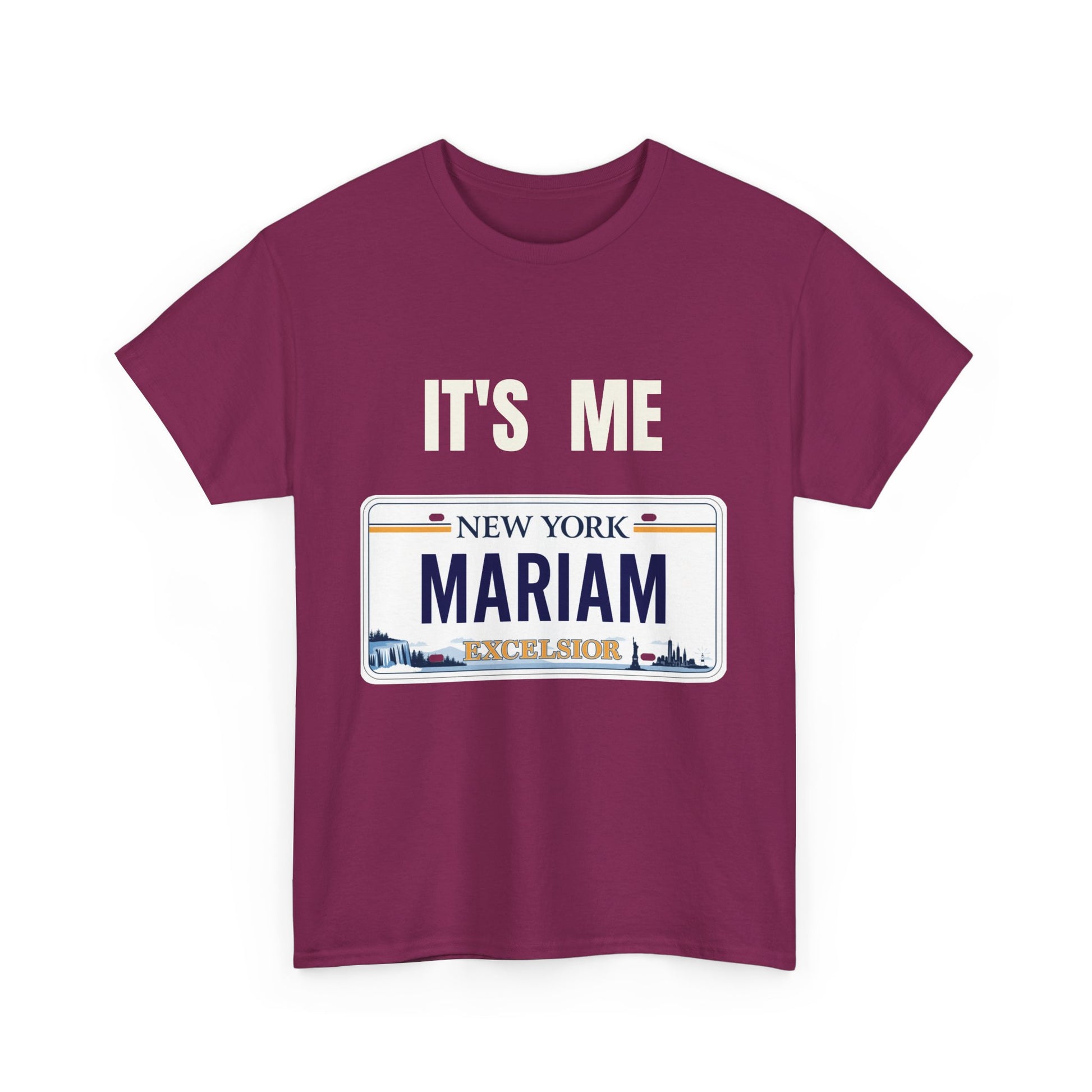 Copy of Copy of Copy of Copy of Copy of Copy of Personalized NY License Plate Tee - It's Me Giorgi Unisex Heavy Cotton T-Shirt