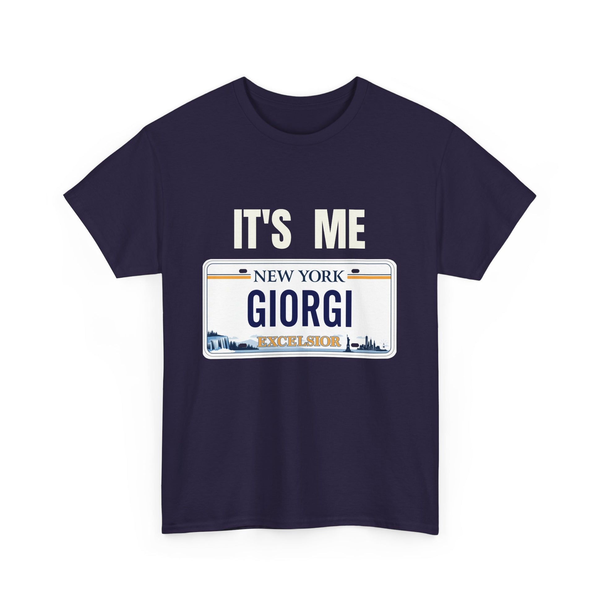 Personalized NY License Plate Tee - It's Me Giorgi Unisex Heavy Cotton T-Shirt