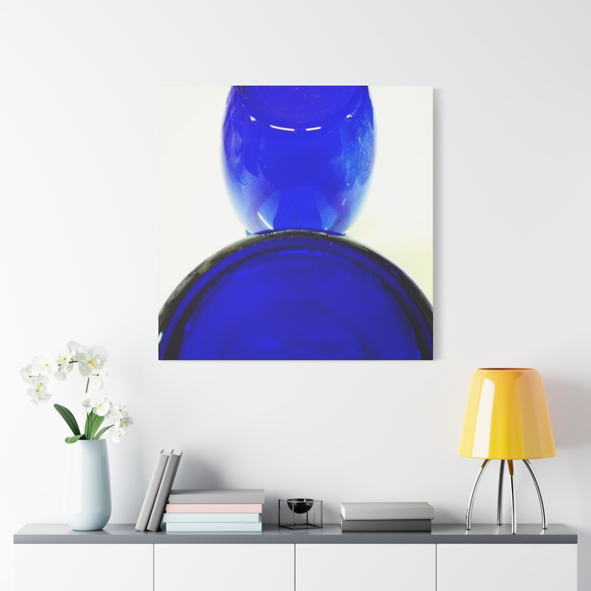 Abstract Blue Glass Matte Canvas Art Print, Modern Home Decor, Wall Art, Gift for Art Lovers, Colorful Artwork, Unique Wall Hanging