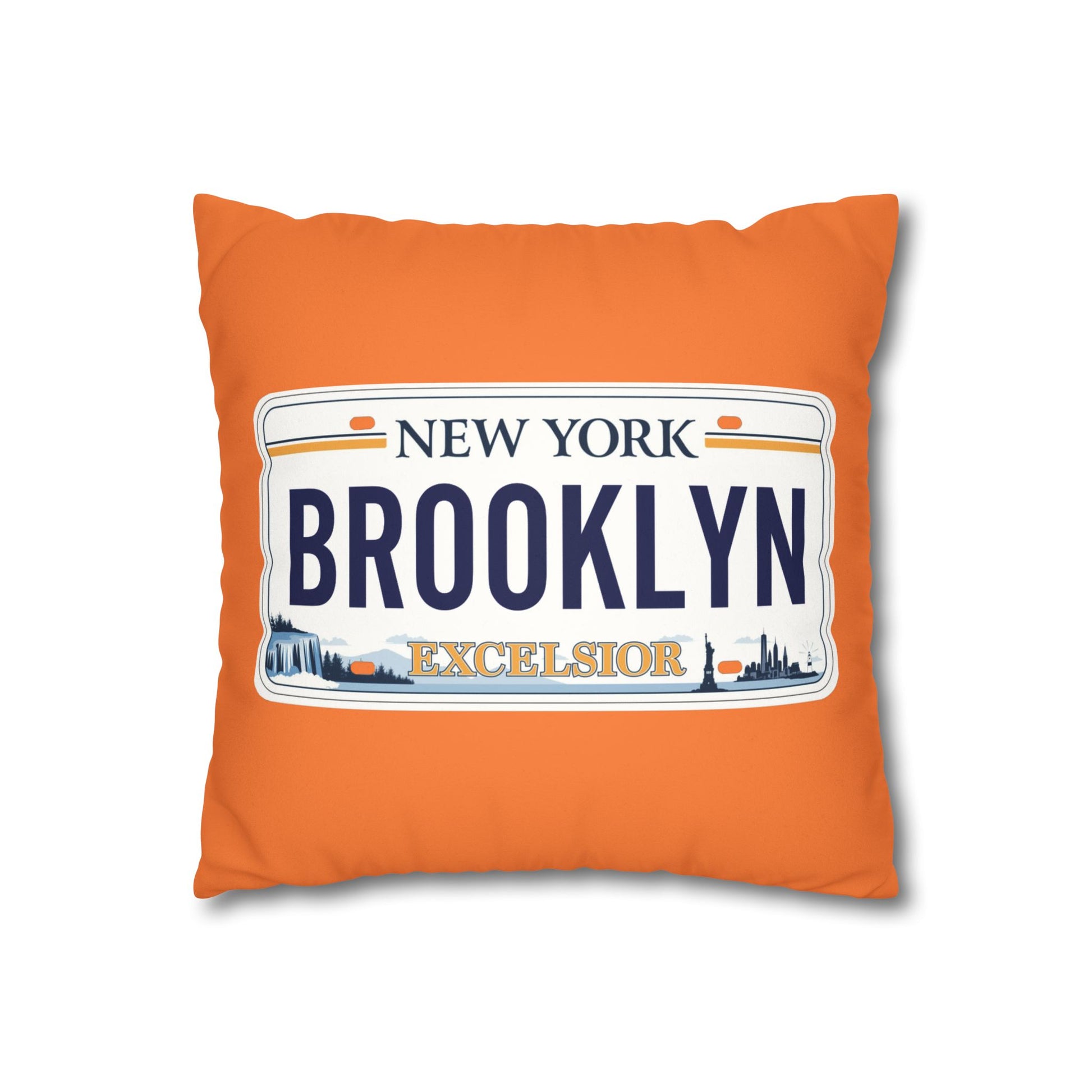 Brooklyn Faux Suede Pillowcase, Cozy Home Decor, New York Accent Pillow, Gift for NYC Lovers, Decorative Throw Pillow