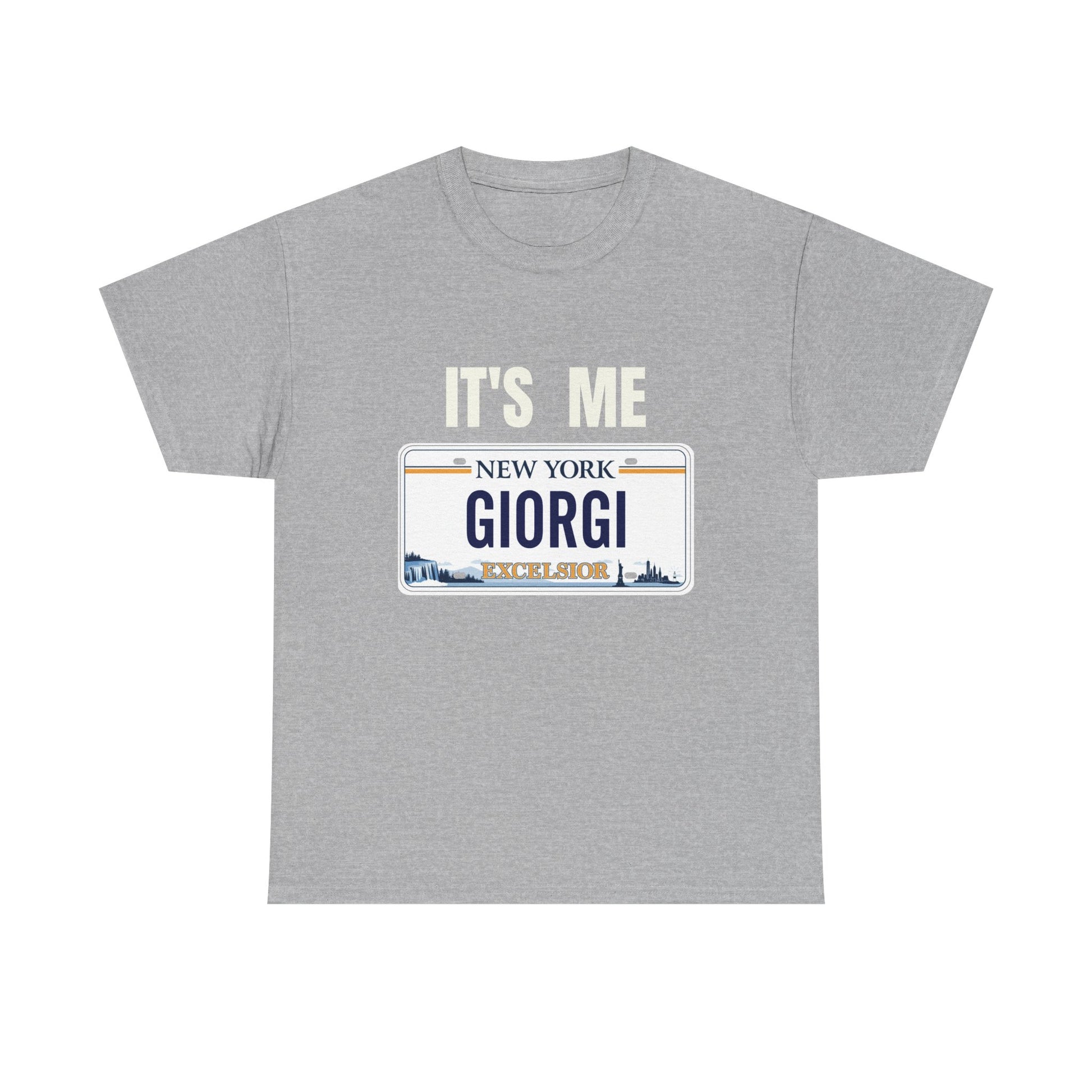 Personalized NY License Plate Tee - It's Me Giorgi Unisex Heavy Cotton T-Shirt