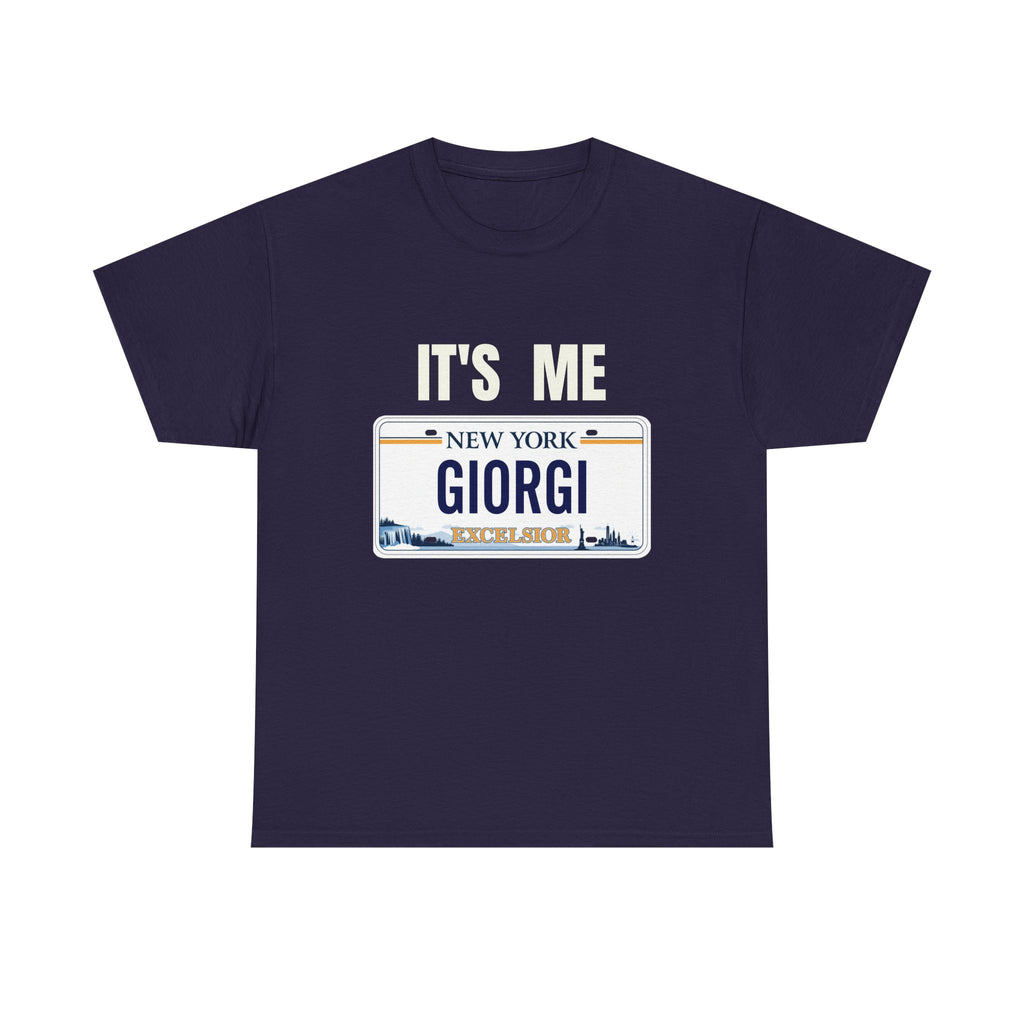 Personalized NY License Plate Tee - It's Me Giorgi Unisex Heavy Cotton T-Shirt