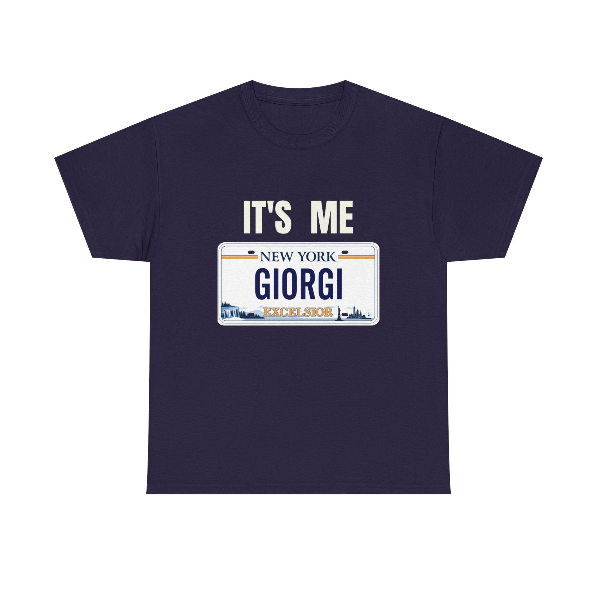 Personalized NY License Plate Tee - It's Me Giorgi Unisex Heavy Cotton T-Shirt