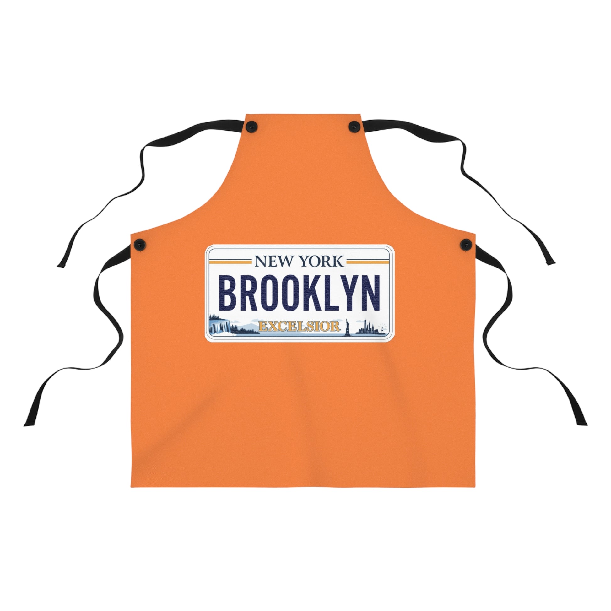 Brooklyn Orange Apron, Fun Kitchenware for Home Chefs, Gift for Foodies, Cooking Enthusiasts, BBQ Lovers, Unique Hostess Gift
