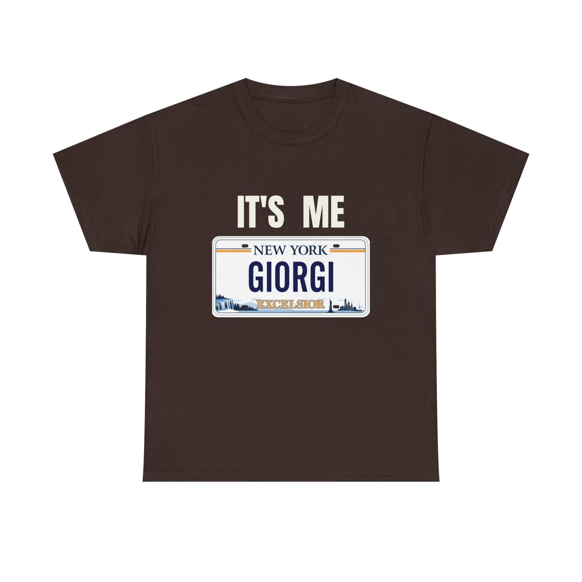 Personalized NY License Plate Tee - It's Me Giorgi Unisex Heavy Cotton T-Shirt