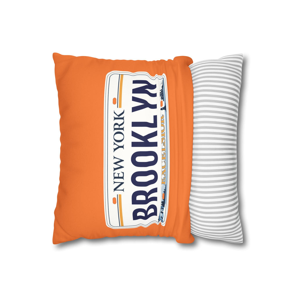 Brooklyn Faux Suede Pillowcase, Cozy Home Decor, New York Accent Pillow, Gift for NYC Lovers, Decorative Throw Pillow